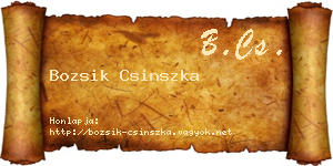 Bozsik Csinszka névjegykártya